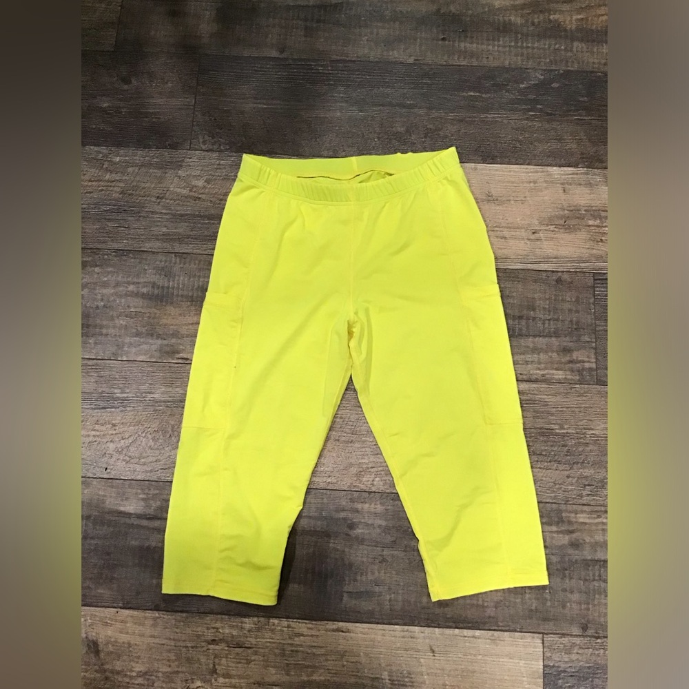 Gypsy Runner Vibrant Yellow Athletic Leggings size Large